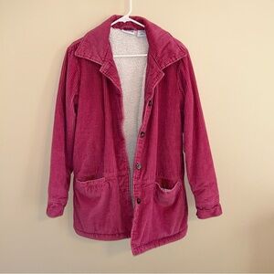 Blair Vintage Pink Corduroy Sherpa Lined Coat Jacket